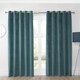 image 1 of Sundour Casa Eyelet Curtains Blue Blue | 66x90"