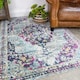 image 1 of KUKOON Grey Multicolour Traditional Medallion Bordered Living Area Rug 190cm x 280cm | Multi