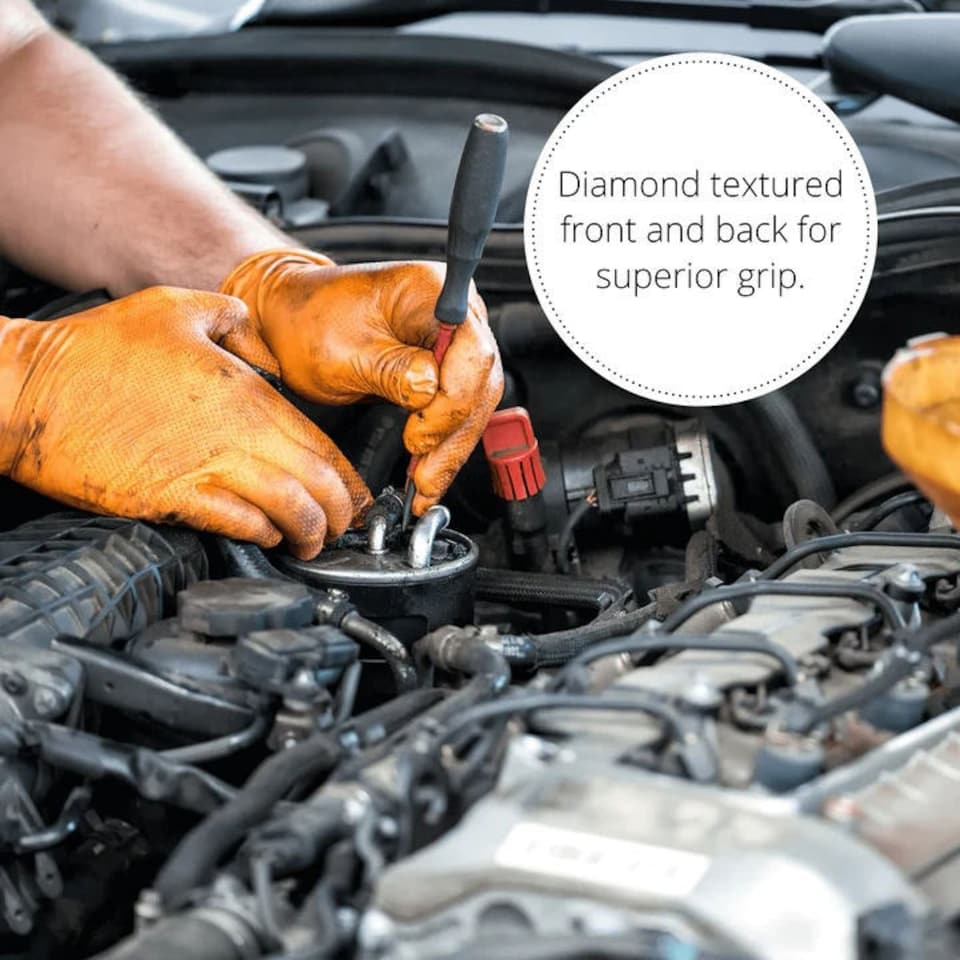 image 1 of Unigloves PRO.TECT Orange HD Box of 100 Nitrile Gloves