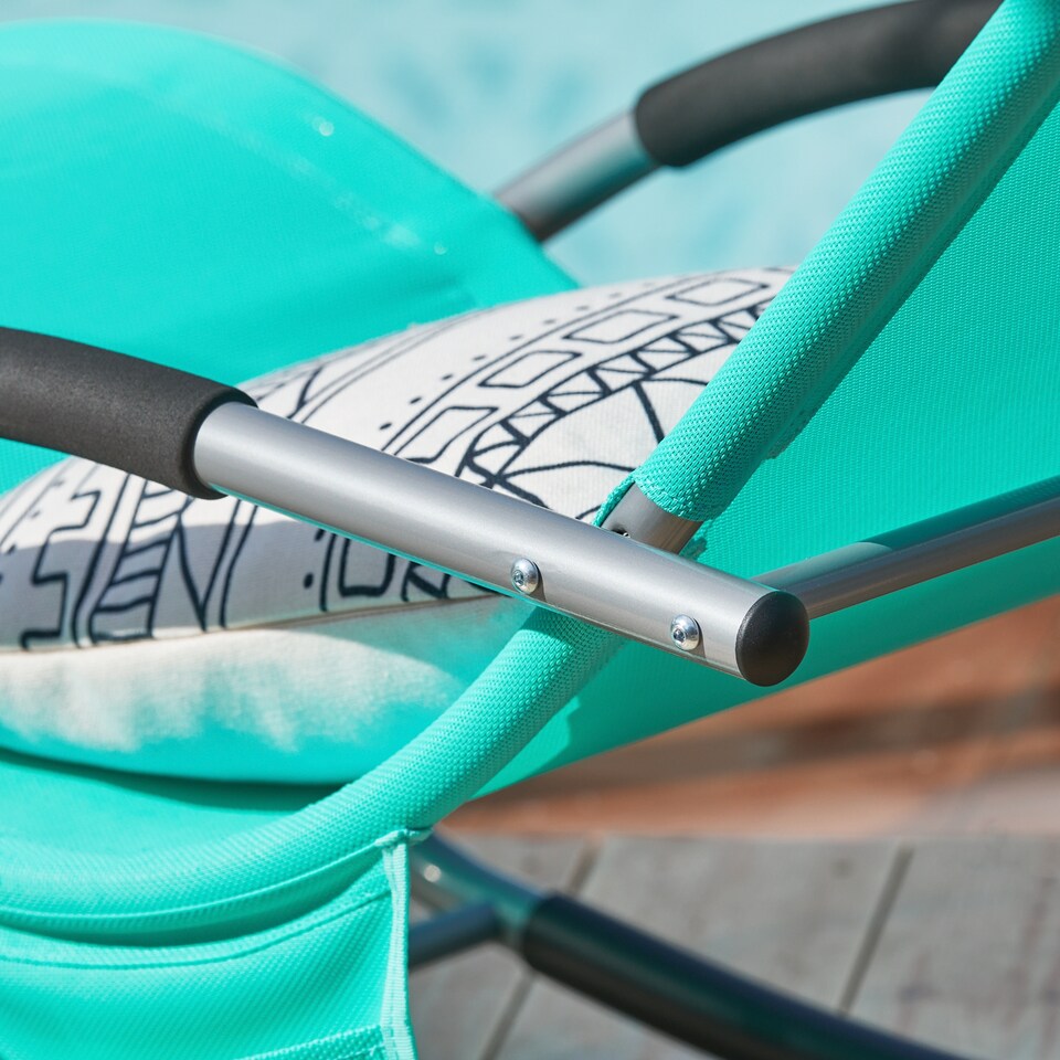 image 1 of SoBuy OGS28-TB,Outdoor Garden Rocking Sun Lounger Recliner