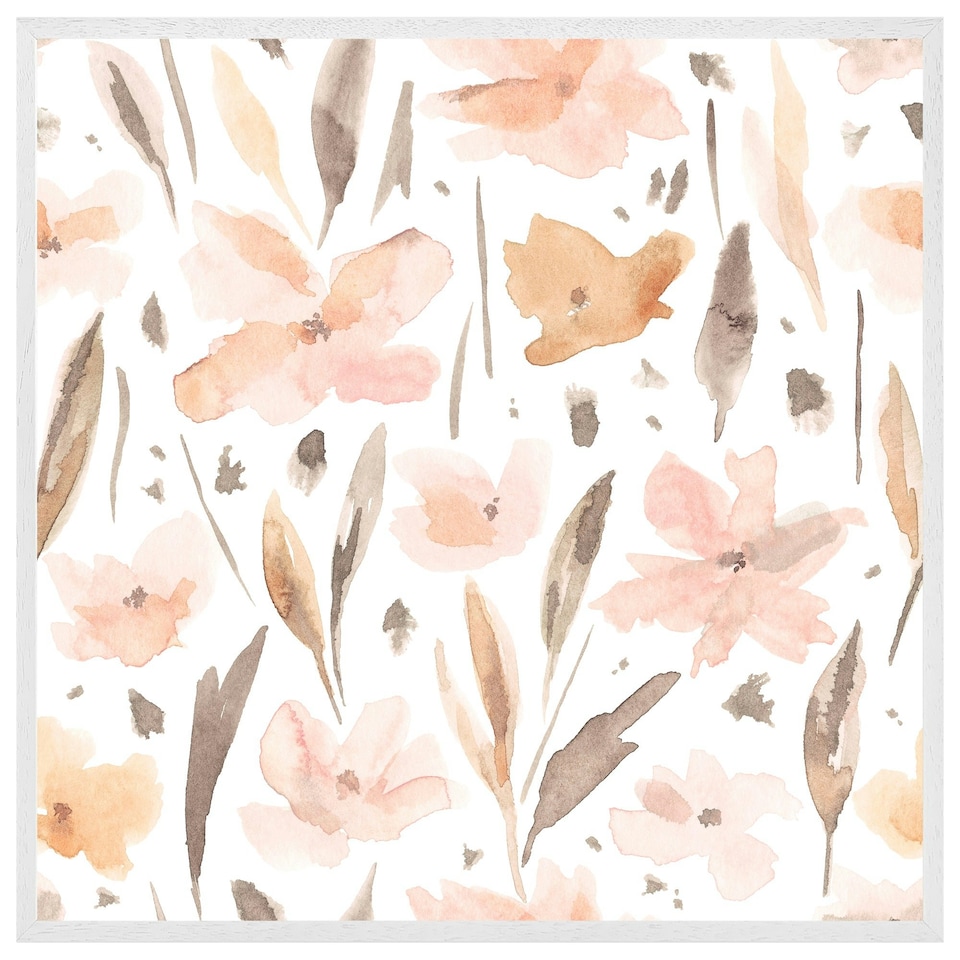 image 1 of Pink watercolour (Picture Frame) White | S