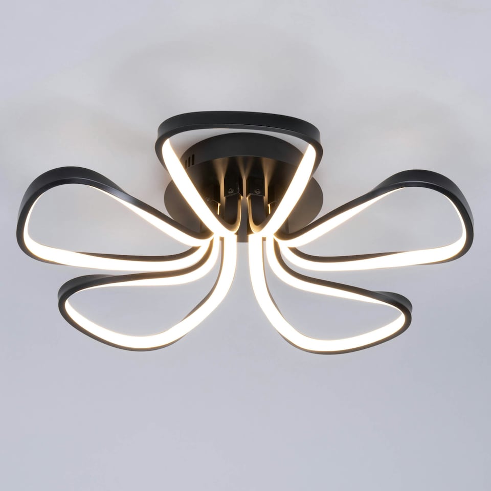 image 1 of BHS Alvar LED Petals Ceiling Light | Black | Satin Black | 1