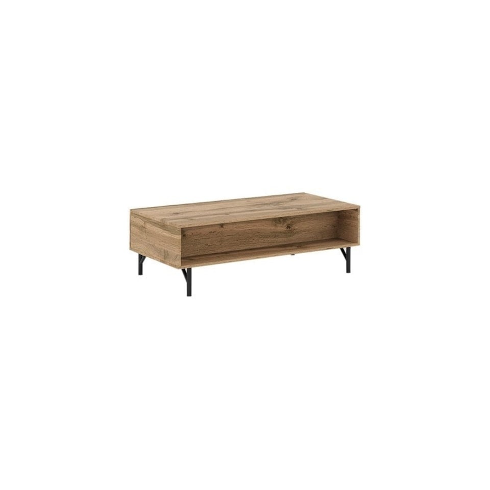image 1 of Coffee Table - MFC/MDF - L55 x W116.5 x H38 cm - Oak/Black Brown
