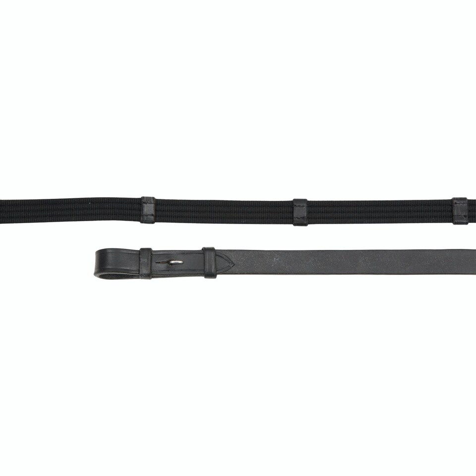 Aviemore Continental Leather Horse Web Reins - Black - 54in x 0.8in