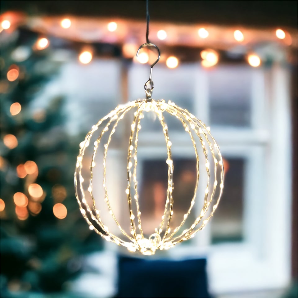 image 1 of LED Copper Wire Sphere - Outdoor, Inc Timer