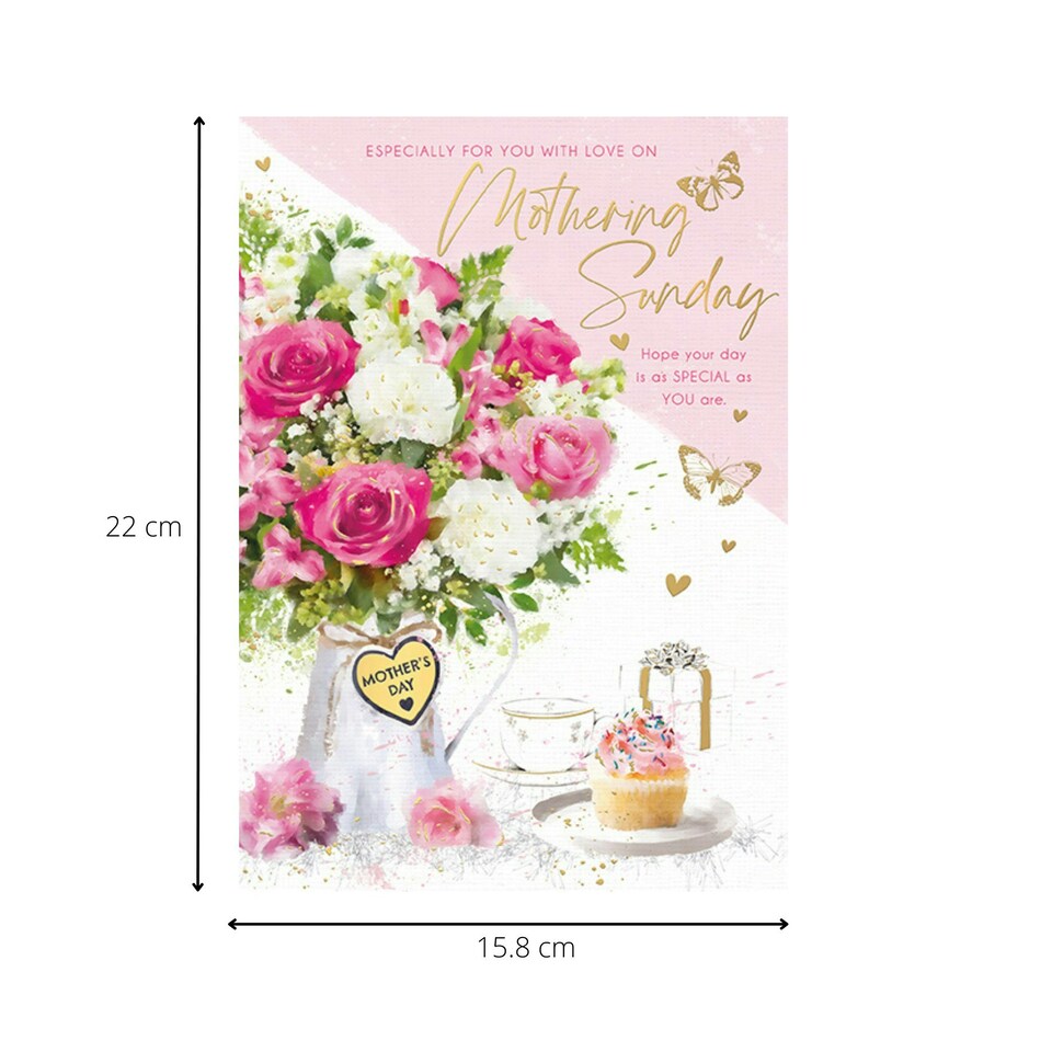 image 1 of Words 'n' Wishes Mother's Day Card for a Lovely Mum on Mothering Sunder, 22 x 15.8 cm
