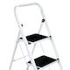 image 4 of Oypla Foldable 4 Step Ladder Stepladder Non Slip Tread Safety Steel Step White