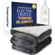 image 1 of Dreamcatcher Grey Soft Microfleece & Sherpa Electric Blanket Heated Throw 160x120cm Grey