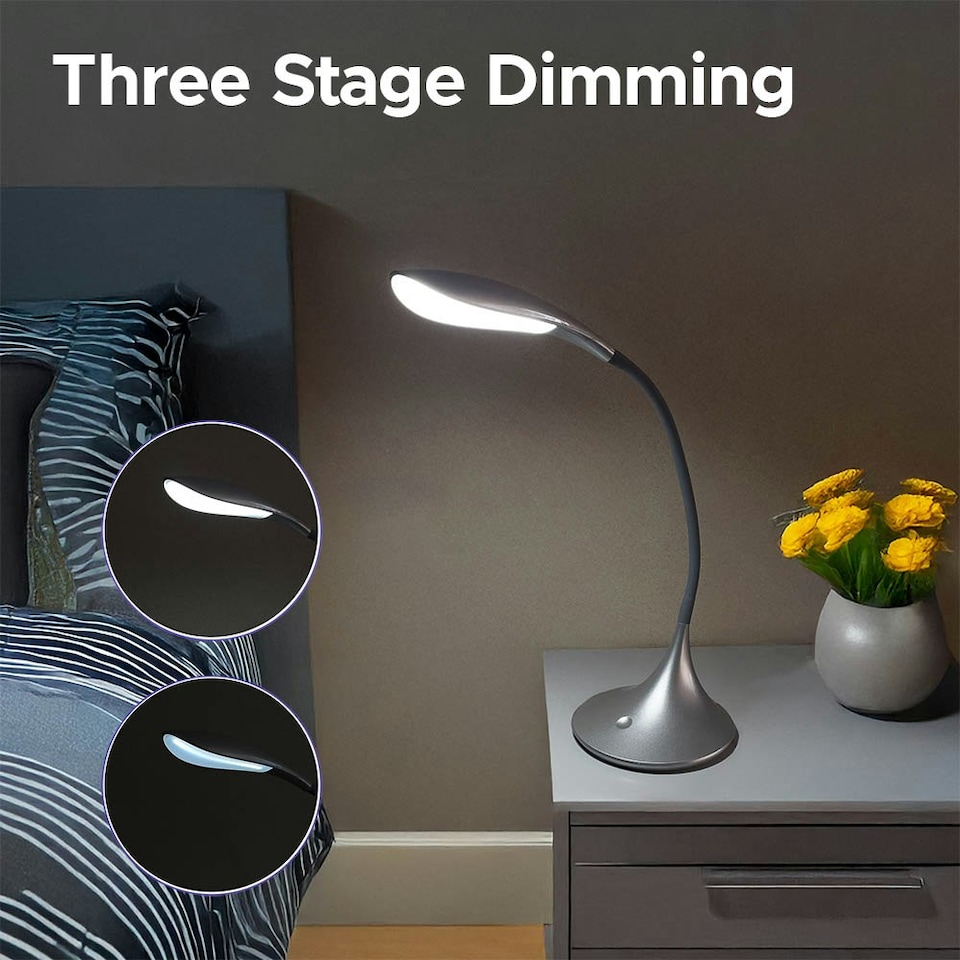 image 1 of Lifemax Daylight LED Desk Light for Reading, Crafting & Hobby Work Silver