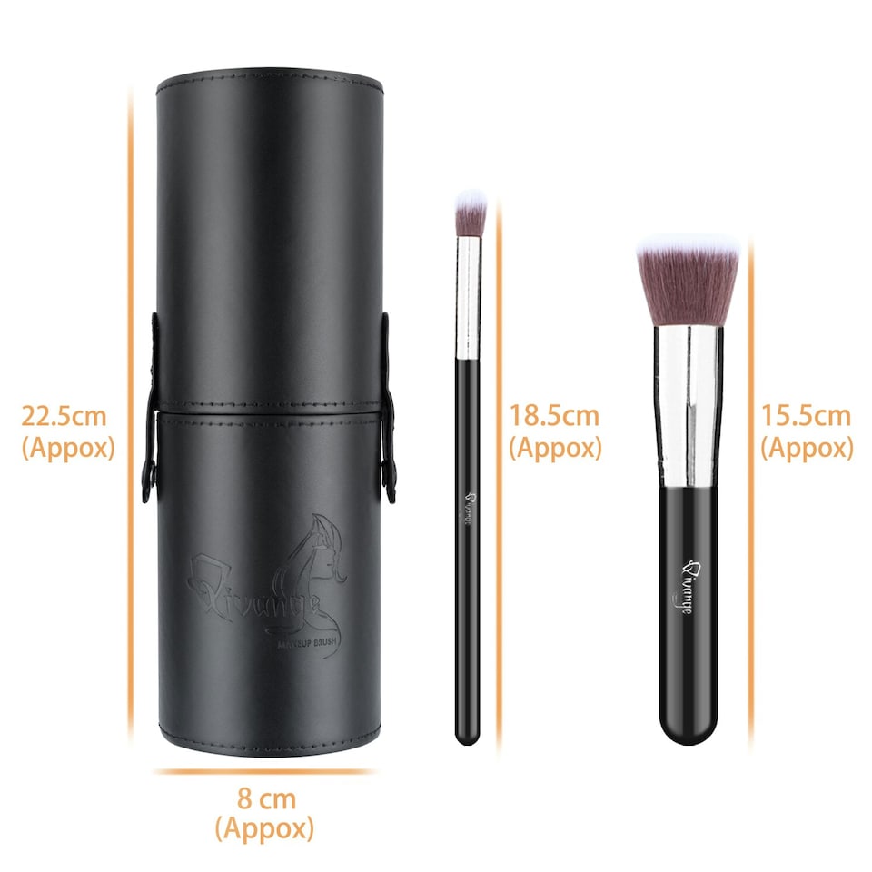 image 1 of Living and Home 12 Pcs Makeup Brush Set with Sponge & Brush Cleaner | Black