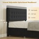 image 5 of HOMCOM Double Bed Frame with Storage and Adjustable Velvet Headboard, Black | Black | Black