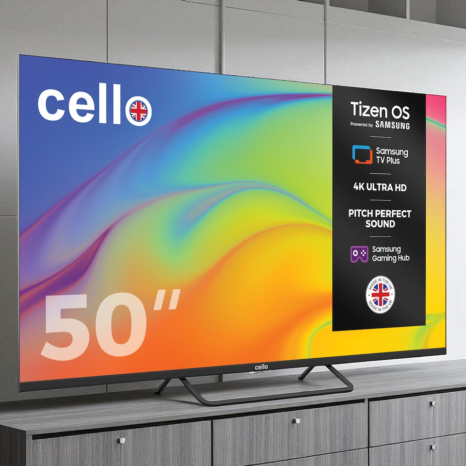 image 1 of Cello 5025- Tizen Samsung OS 4K UHD TV with Frameless Bezel