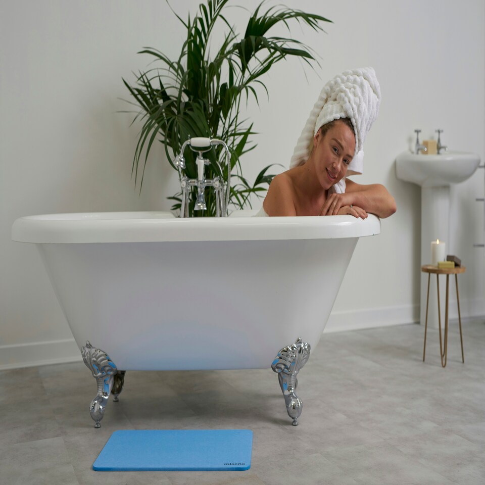 image 1 of Diatomite Stone Bath Mat - Blue