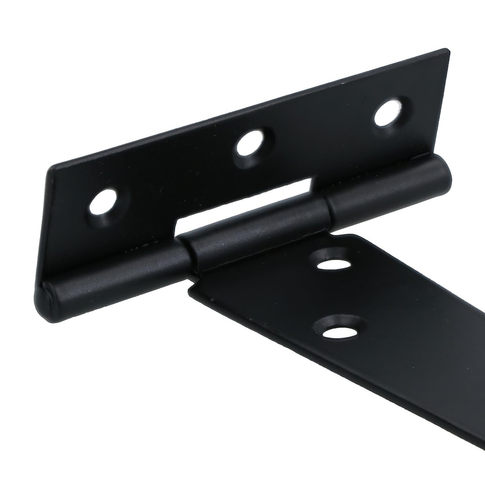 image 1 of 6in / 152mm Heavy Duty T Tee Hinges For Shed + Garden Gates Black Finish 8pc