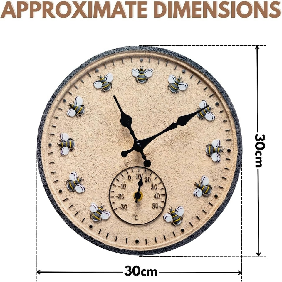 image 1 of Marco Paul 30cm Bee Design Wall Clock N/A