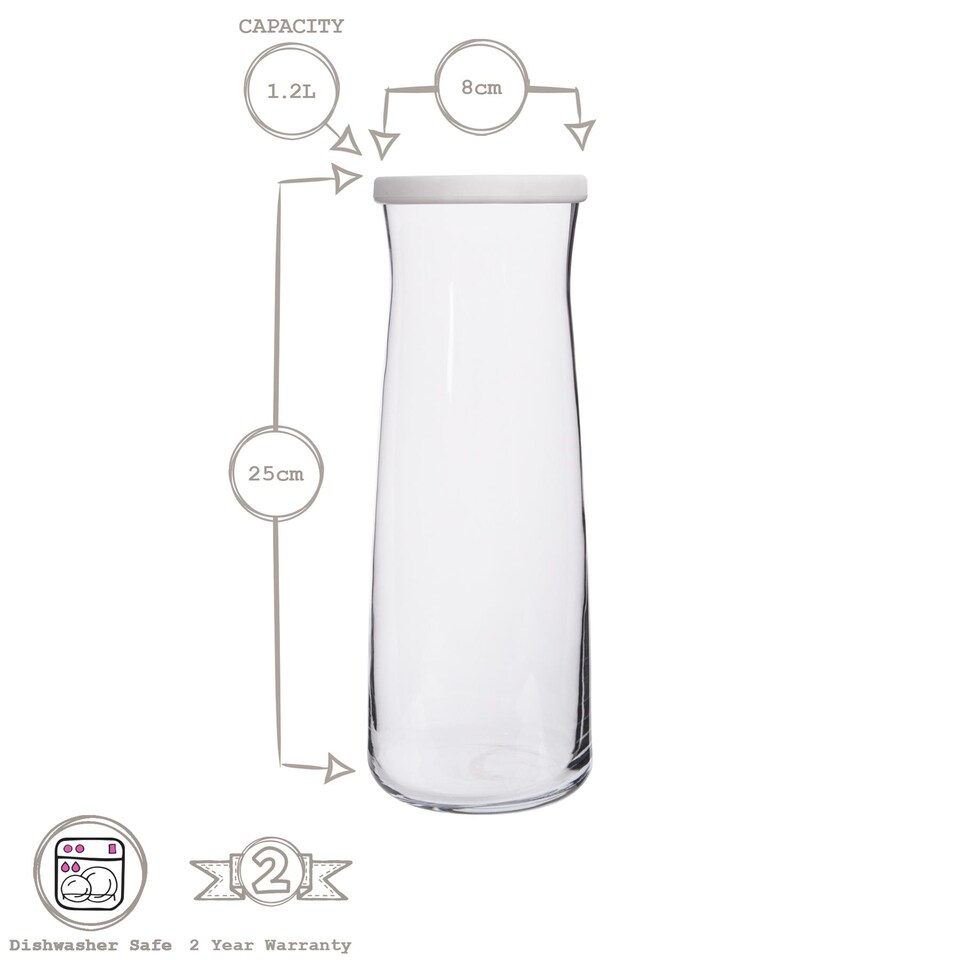 image 1 of LAV Vera Glass Carafe - 1.2L - White Lid