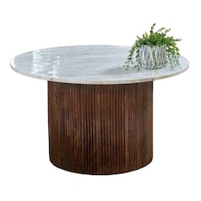 Miel Mango Wood Coffee Table With Marble Top Brown