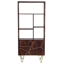 Jusleen Solid Mango Wood Large Bookcase 2 Door