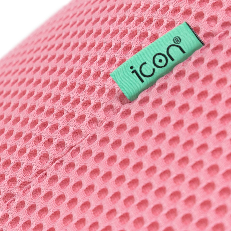 image 1 of Icon Gaming Performance Mesh Round Footstool Bean Bag, Pink