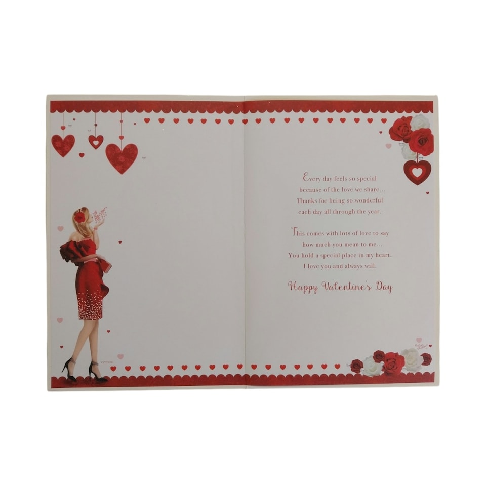 image 1 of Especially For You Woman In Red Gown Design Valentine's Day Card