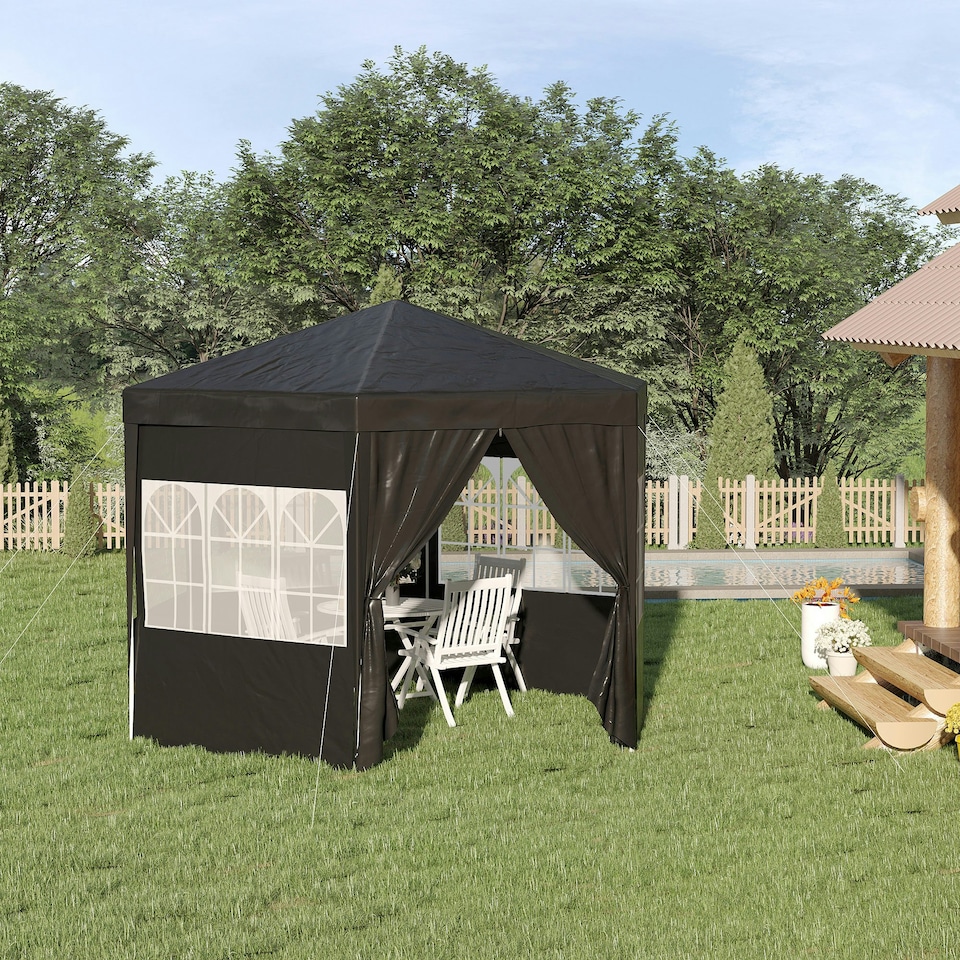 image 1 of Outsunny 3.9m Outdoor Gazebo Canopy with 6 Side Walls