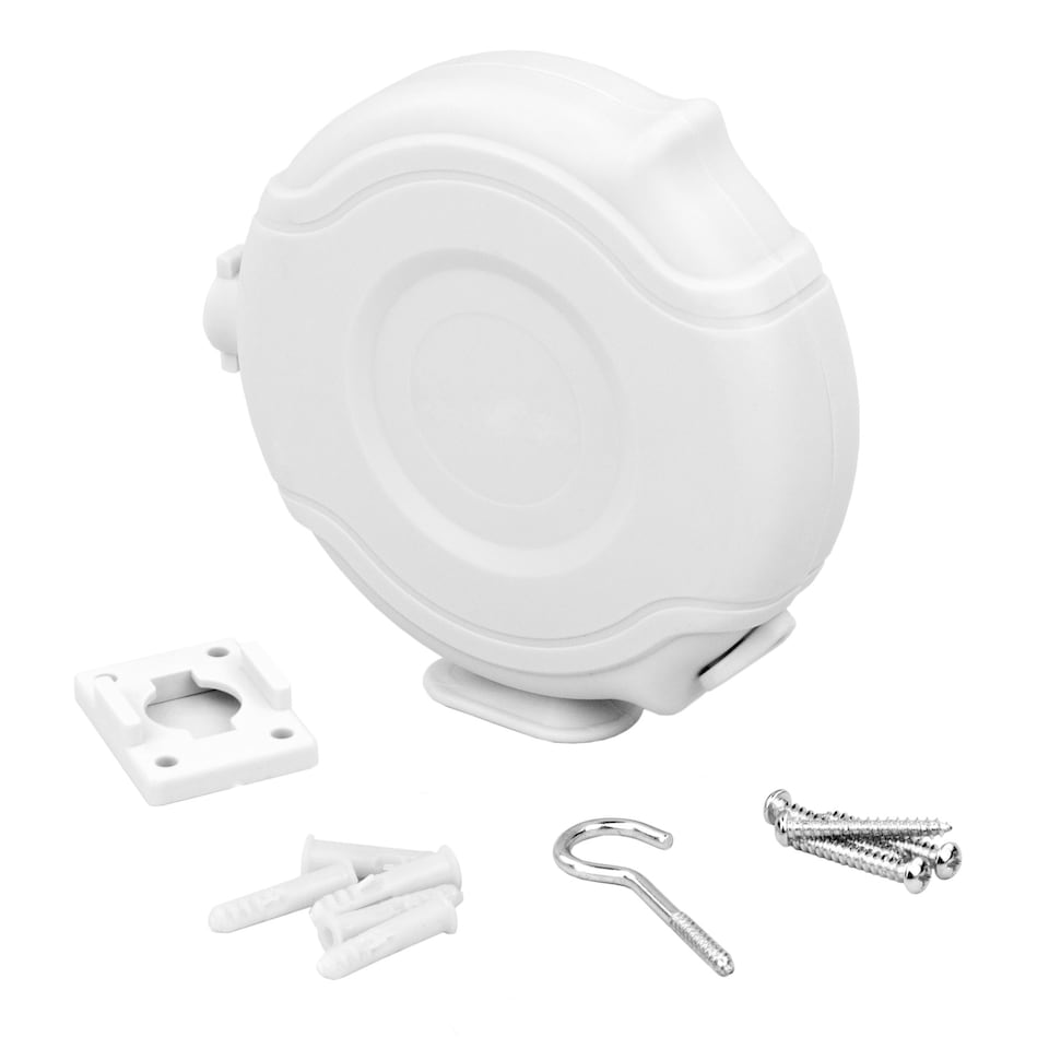 image 1 of KCT Single Wall Mountable Retractable Washing Line  - 12m White