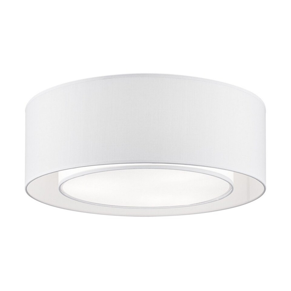 image 1 of Bergamo Flush Cylindrical Ceiling Lamp Chrome, 3 Light, E27