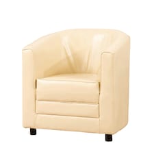 Aspen Faux Leather Tub Chair - Cream