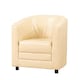 image 1 of Aspen Faux Leather Tub Chair - Cream