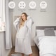 image 4 of Sienna Extra-Long Oversized Sherpa Fleece Hoodie Blanket Silver Grey