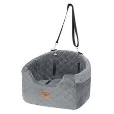 Skylos Dog Booster Car Seat Safe Puppy Travel Carrier Bed Bag Basket Pet | Grey | Grey