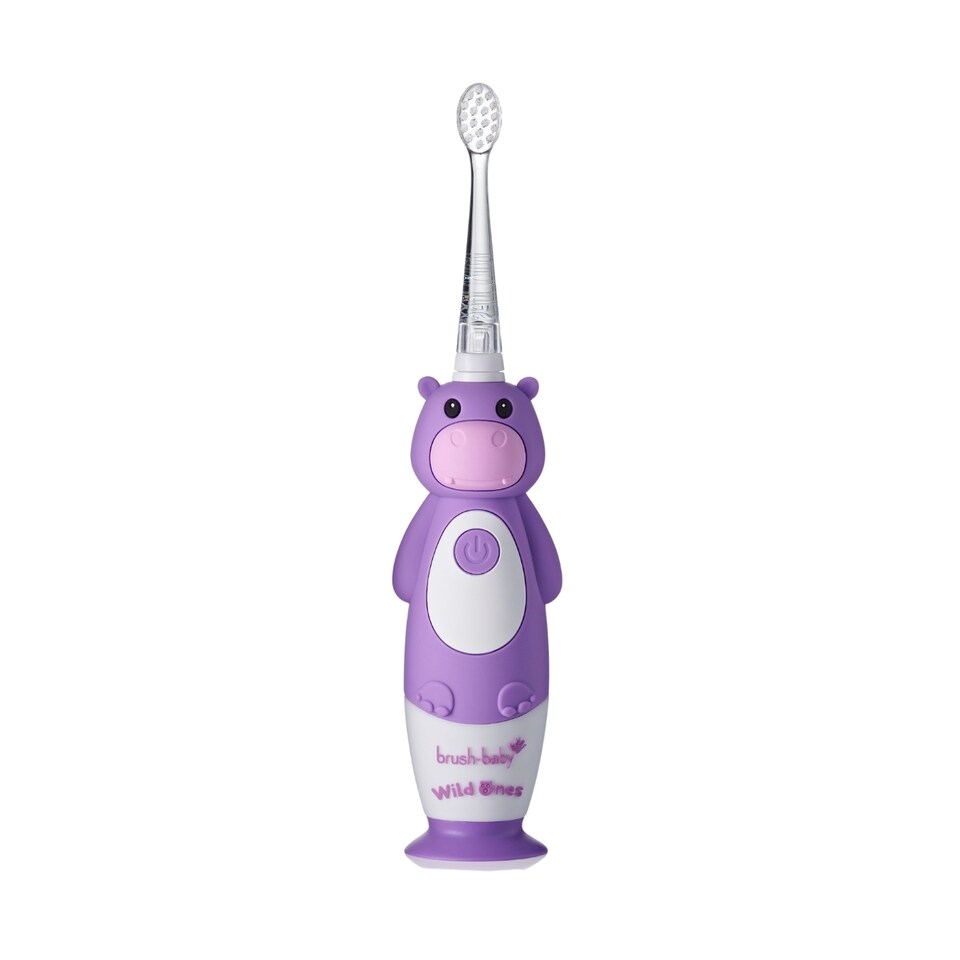 image 1 of Brush Baby WildOnes Hippo Kids Electric Rechargeable Toothbrush