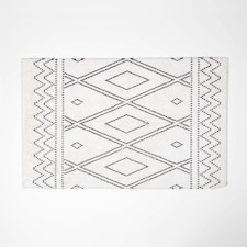 Homescapes Black and White Bath Mat Cotton Boho Design - 50 x 80 cm | Black