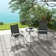 image 8 of Outsunny Folding Chairs Set, Breathable Mesh Fabric Seat, Dark Brown