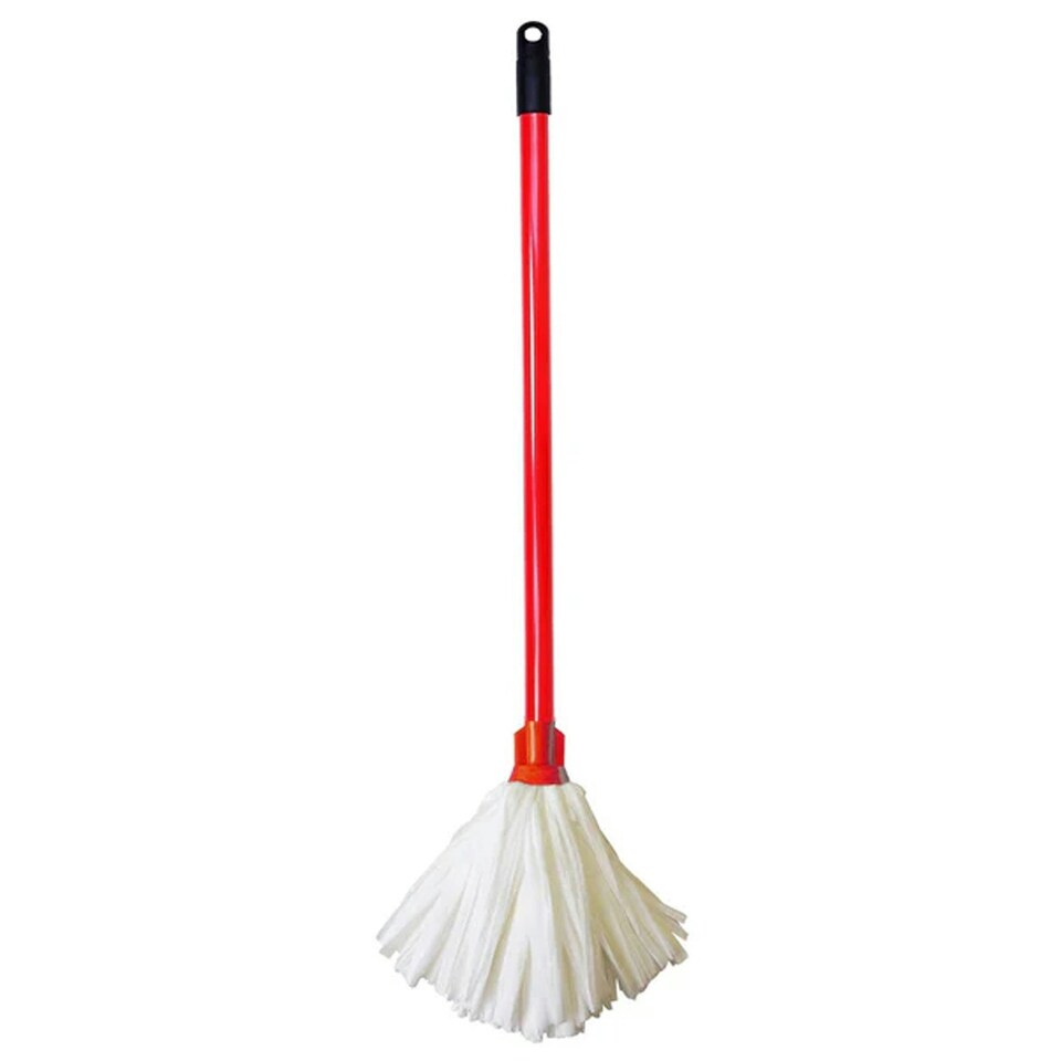 image 1 of 2 x Flock Strip Mop & Handle Highly Absorbent Perfect For Home & Office Use To Clean Hard Floors