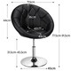 image 3 of Yaheetech Height Adjustable Modern Round Back Chair | Black