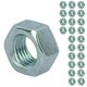 image 1 of 16mm M16 x 2.0mm High Tensile Tow Bar Ball Bolt Zinc Plated Steel Nut 25 Pack