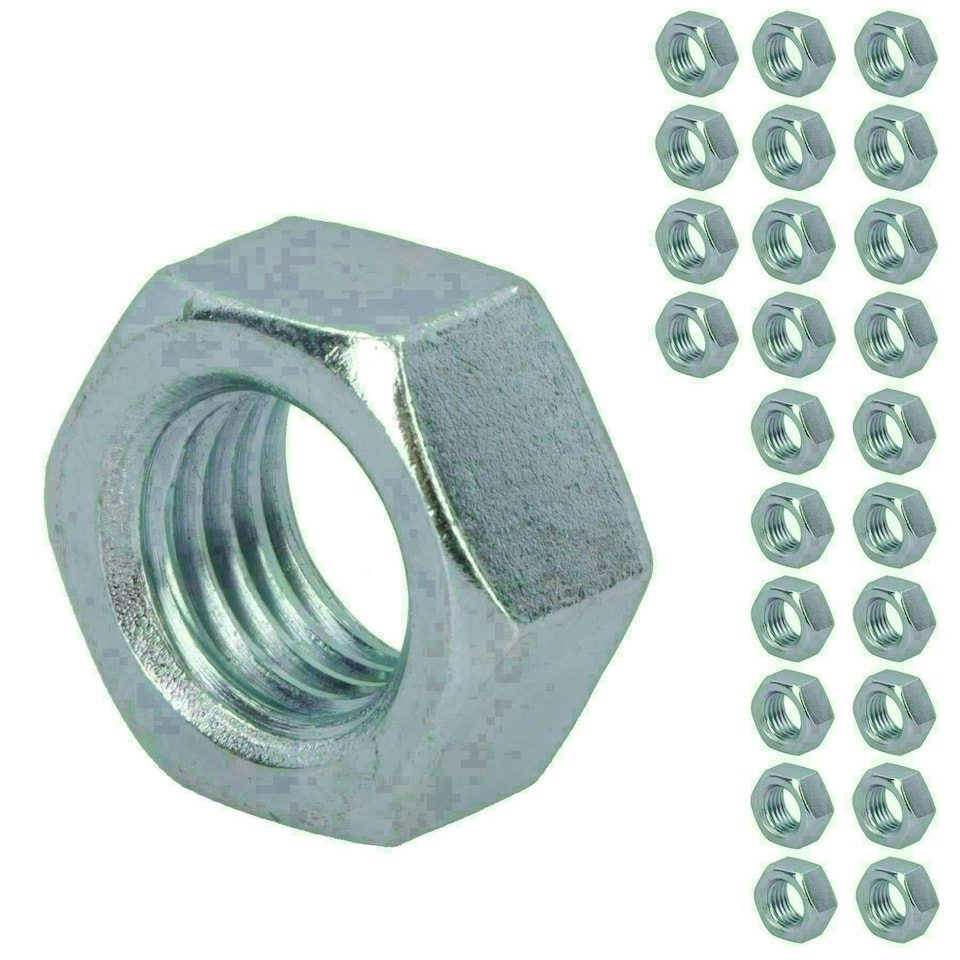 image 1 of 16mm M16 x 2.0mm High Tensile Tow Bar Ball Bolt Zinc Plated Steel Nut 25 Pack