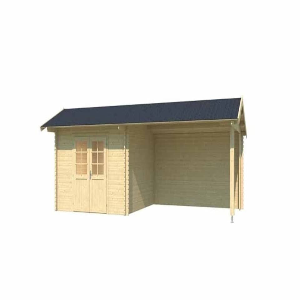 image 1 of New York-Log Cabin, Wooden Garden Room, Timber Summerhouse, Home Office - L720 x W389.3 x H273.6 cm Brown