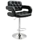 image 1 of HOMCOM Adjustable Height Barstool Steel Pole PU Leather, Black