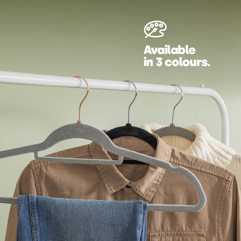 image 1 of 50pc Velvet Hangers Grey
