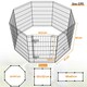 image 3 of Yaheetech 8-Panel Metal Pet Playpen, 61 × 92 cm Black