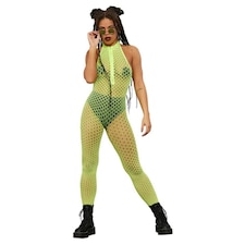 Fever Womens/Ladies Zipped Bodystocking - Yellow - One Size One Size