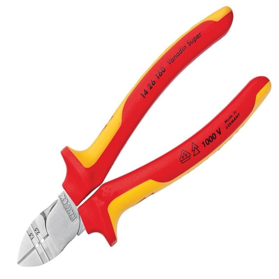 KNIPEX Vde Diagonal Insulation Stripper & Side Cutter 160Mm