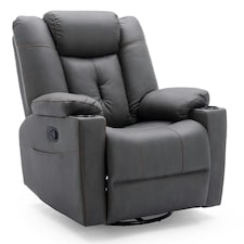Afton Electric Technology Fabric Auto Recliner USB Lounge Sofa Chair (Charcoal)
