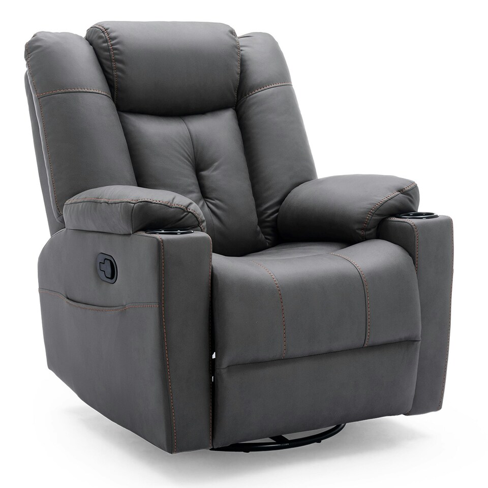 image 1 of Afton Electric Technology Fabric Auto Recliner USB Lounge Sofa Chair (Charcoal)