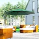 image 2 of Outsunny 3(m) Garden Banana Parasol Cantilever Umbrella, Dark Green