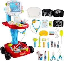 17-Piece Kids Doctor Playset-Pretend Medical Kit with Interactive Dials & Realistic Accessories- Educational Role Play Toy for Boys & Girls