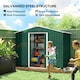 image 3 of Outsunny 7.7 x 5.7ft Metal Garden Shed with Ventilation Slots and Sliding Doors, Galvanised Outdoor Tool Storage House, Green