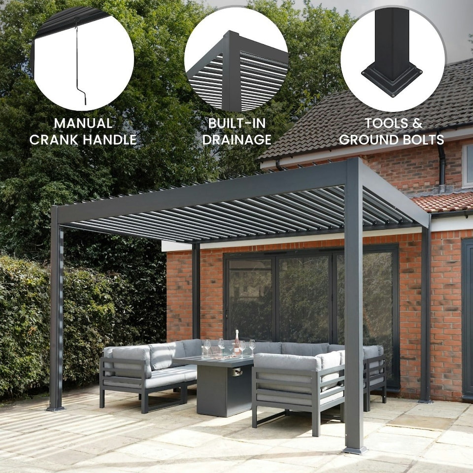 image 1 of Aluminium Pergola 3m x 3m
